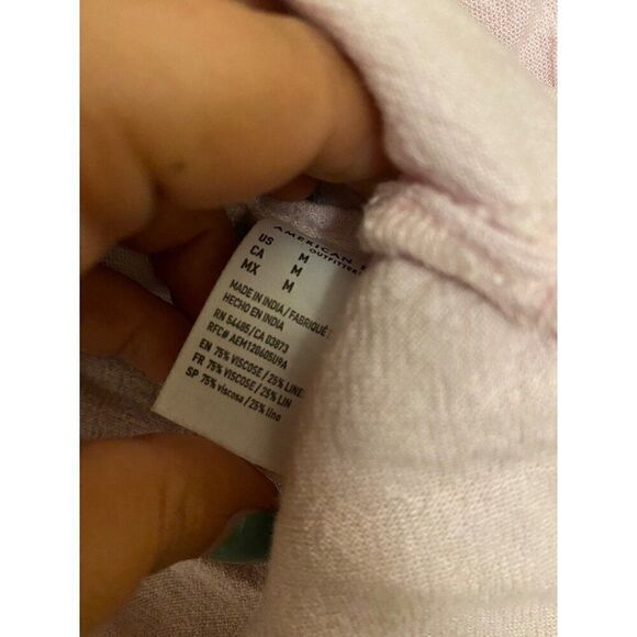 American Eagle Women's pink Linen-Blend Blazer With Button Closure size medium - Picture 5 of 8